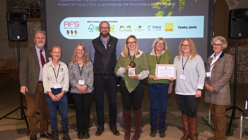 royal forestry society, award with judges and sponsors